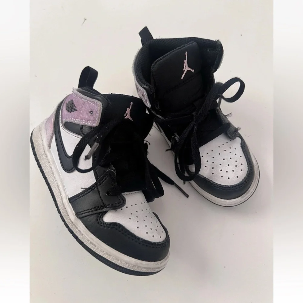 Nike Air Jordan 1 Mid Toddler Girls Sneaker Zen Master Pink Black 9c